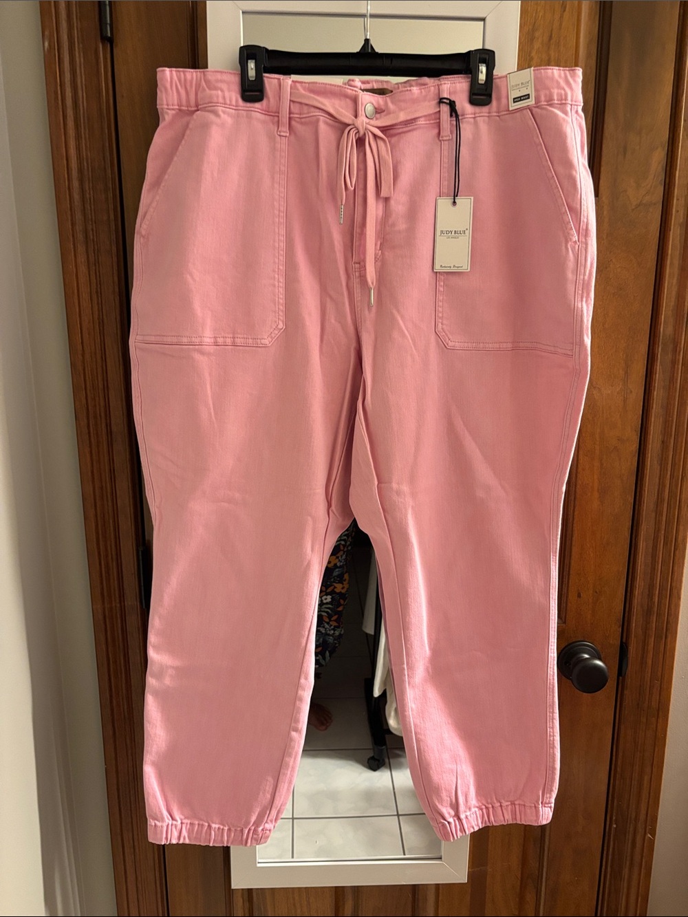 Judy Blue Pink Drawstring Jogger Track Pants